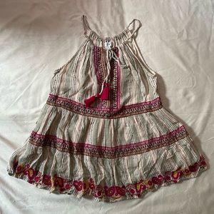 Bohemian cotton tank top tunic